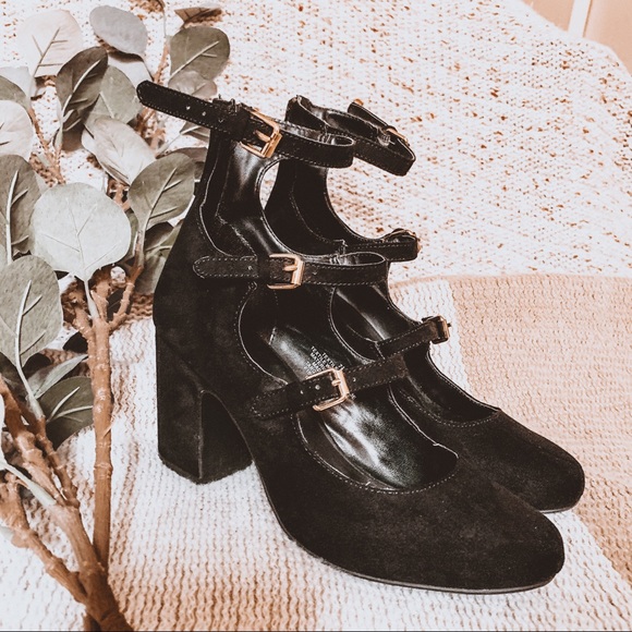 a new day Shoes - A New Day Black Strap Strappy Heels Size 7.5